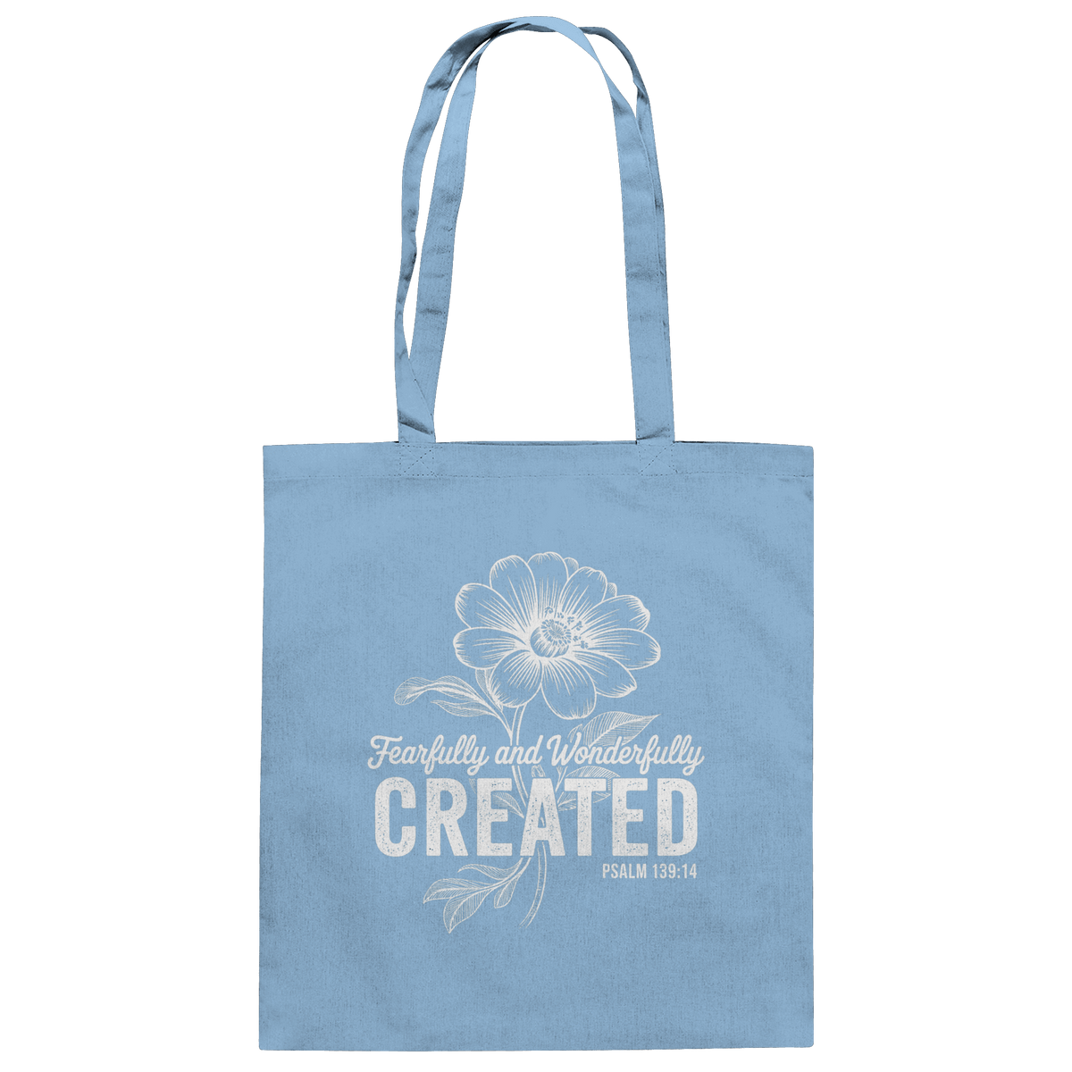 Fearfully and Wonderfully Created – Floral Grace Design - Baumwolltasche - Taschen - Sky Blue - GfoitMa