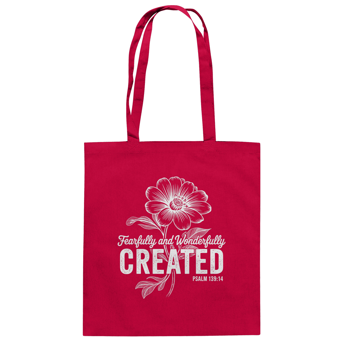 Fearfully and Wonderfully Created – Floral Grace Design - Baumwolltasche - Taschen - Classic Red - GfoitMa