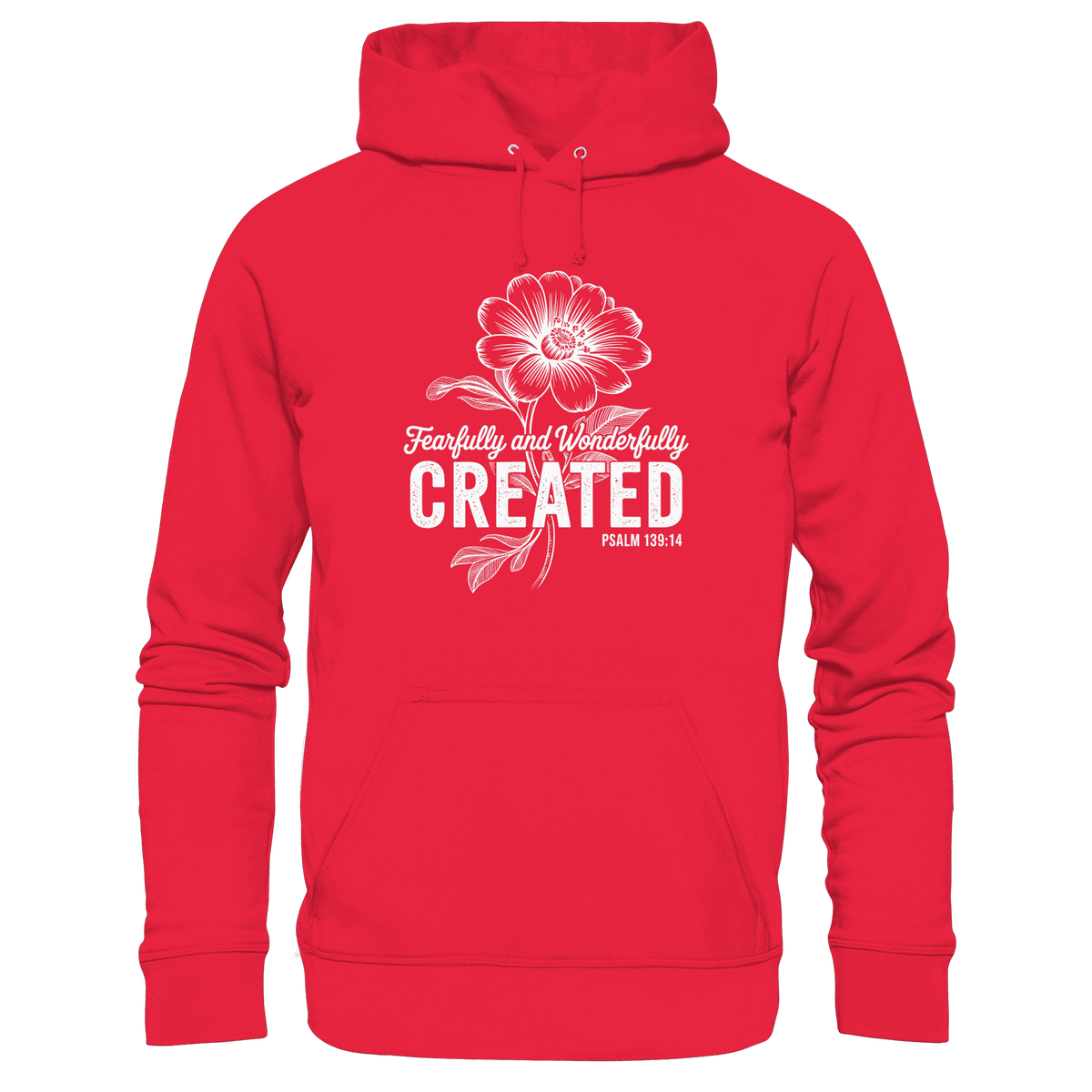 Fearfully and Wonderfully Created – Floral Grace Design - Kids Premium Hoodie - Kids & Babys - Rot - GfoitMa