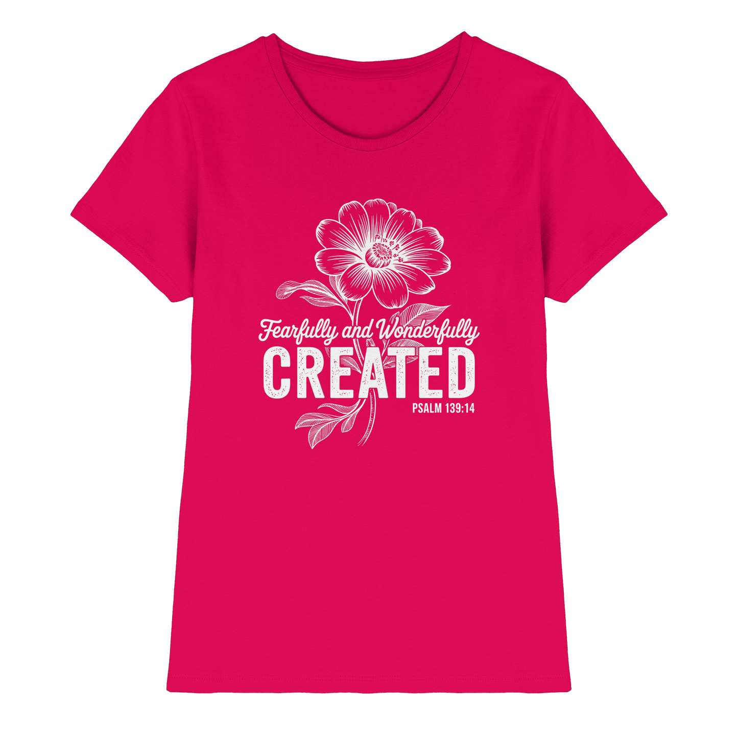 Fearfully and Wonderfully Created – Floral Grace Design - Ladies Premium Shirt - Lady-Shirts - Sorbet - GfoitMa