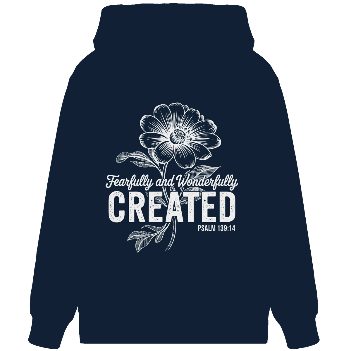 Fearfully and Wonderfully Created – Floral Grace Design - Organic Zipper - Jacken/ Zipper - French Navy - GfoitMa
