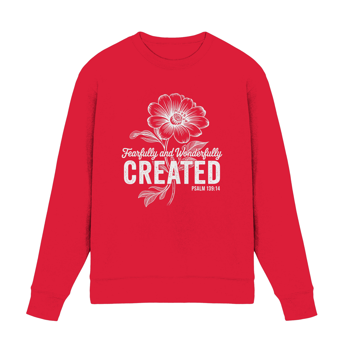 Fearfully and Wonderfully Created – Floral Grace Design - Premium Sweatshirt - Sweatshirts - Rot - GfoitMa