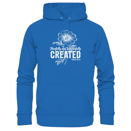 Fearfully and Wonderfully Created – Floral Grace Design - Premium Unisex Hoodie - Hoodies - Royal Blau - GfoitMa