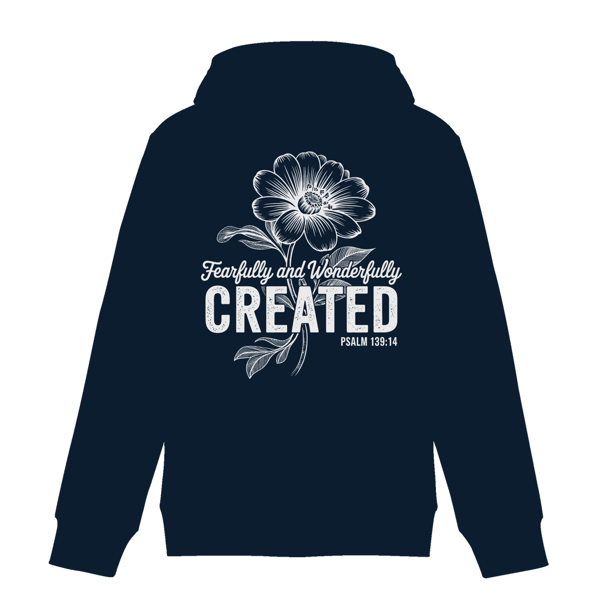 Fearfully and Wonderfully Created – Floral Grace Design - Zipper - Jacken/ Zipper - Navy - GfoitMa
