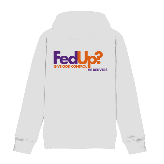 Fed Up? Give God Control – He Delivers | Psalm 34,19 Christliches Statement Design - Zipper - Jacken/ Zipper - White - GfoitMa
