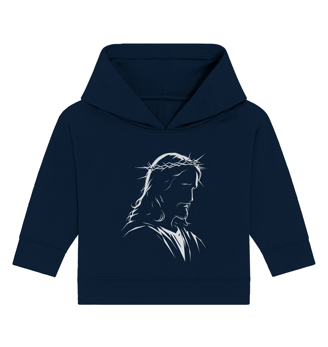 Der Blick des Erlösers – Jesus-Silhouette im Konturdesign | Christliche Kleidung - Baby Organic Hoodie