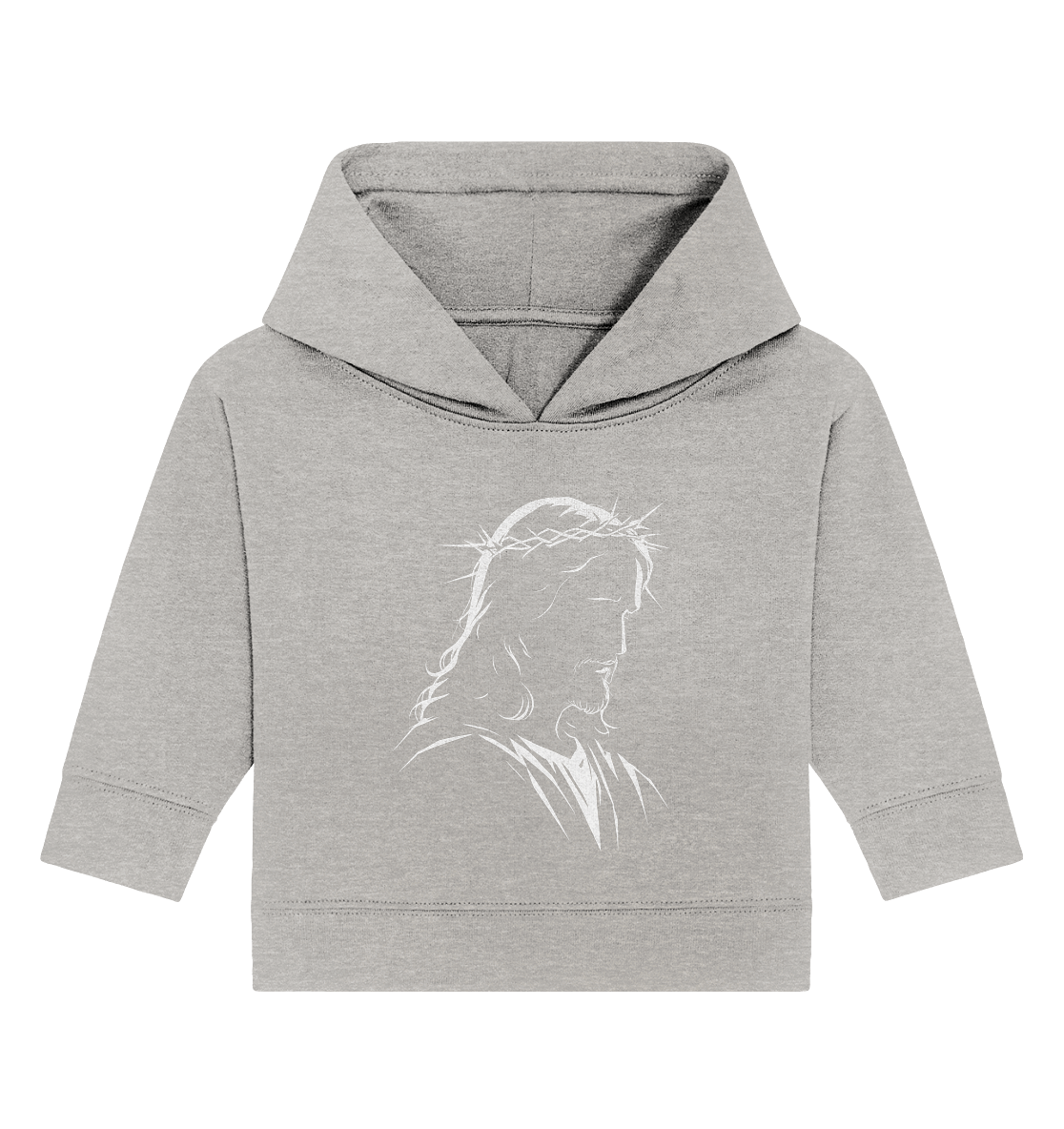 Der Blick des Erlösers – Jesus-Silhouette im Konturdesign | Christliche Kleidung - Baby Organic Hoodie