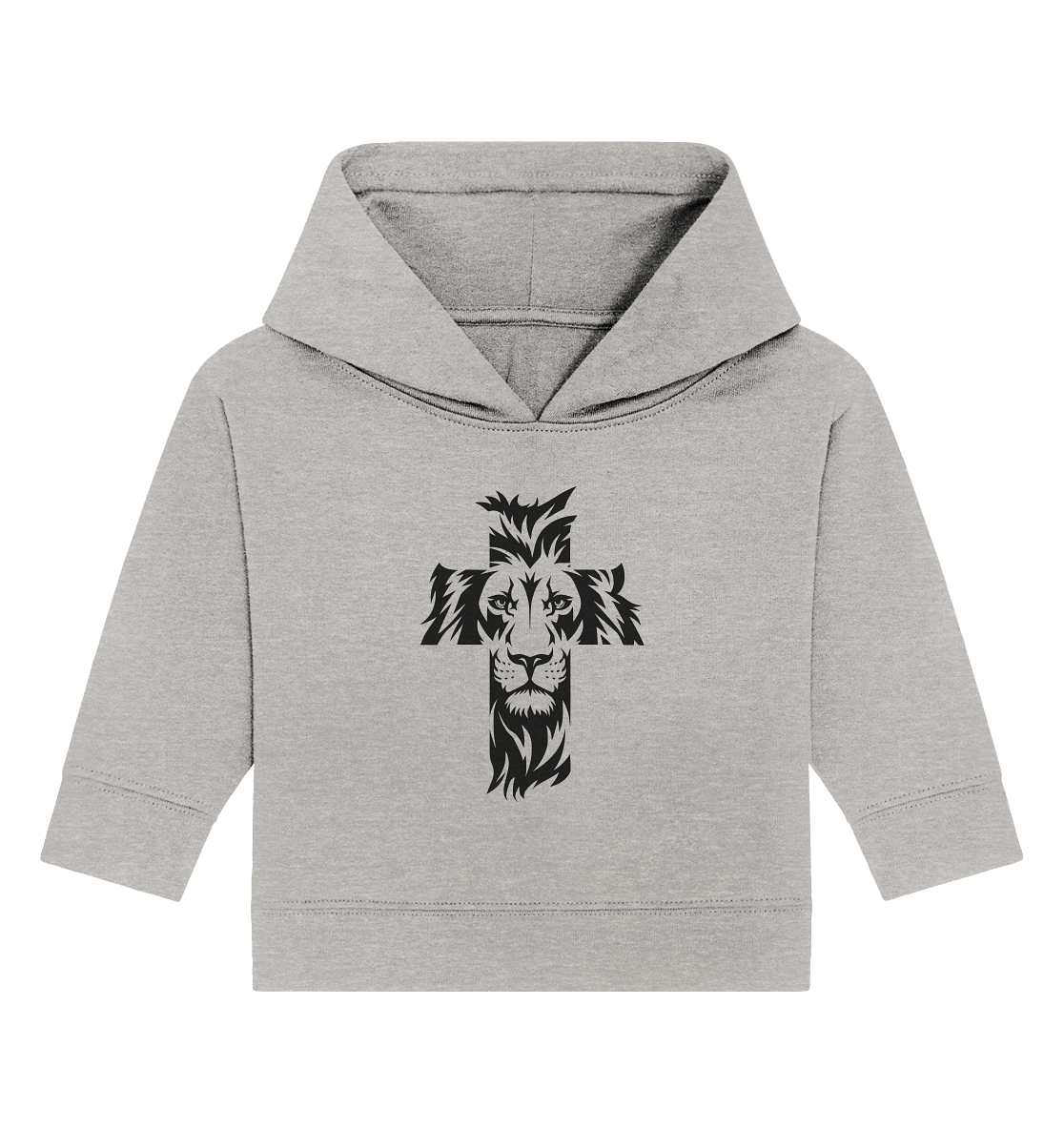 Der Löwe im Kreuz – Mut und Gnade vereint | Christliche Kleidung - Baby Organic Hoodie