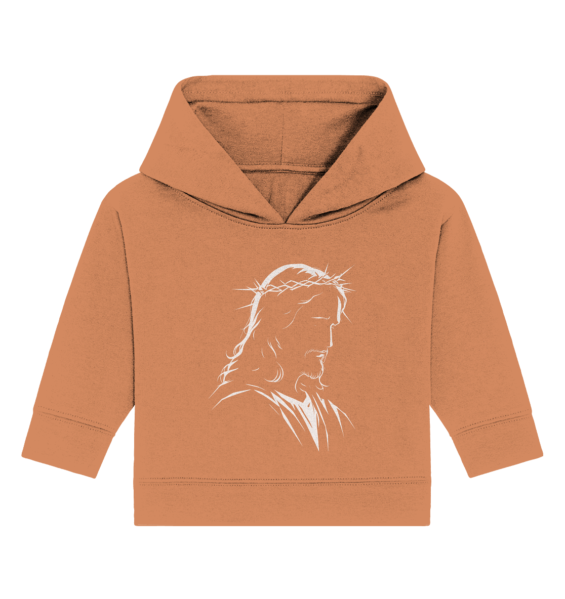 Der Blick des Erlösers – Jesus-Silhouette im Konturdesign | Christliche Kleidung - Baby Organic Hoodie