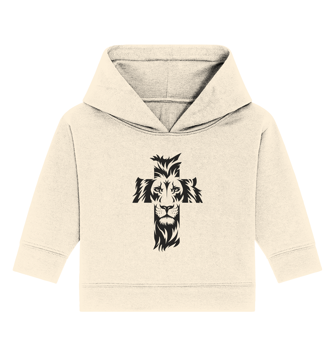 Der Löwe im Kreuz – Mut und Gnade vereint | Christliche Kleidung - Baby Organic Hoodie