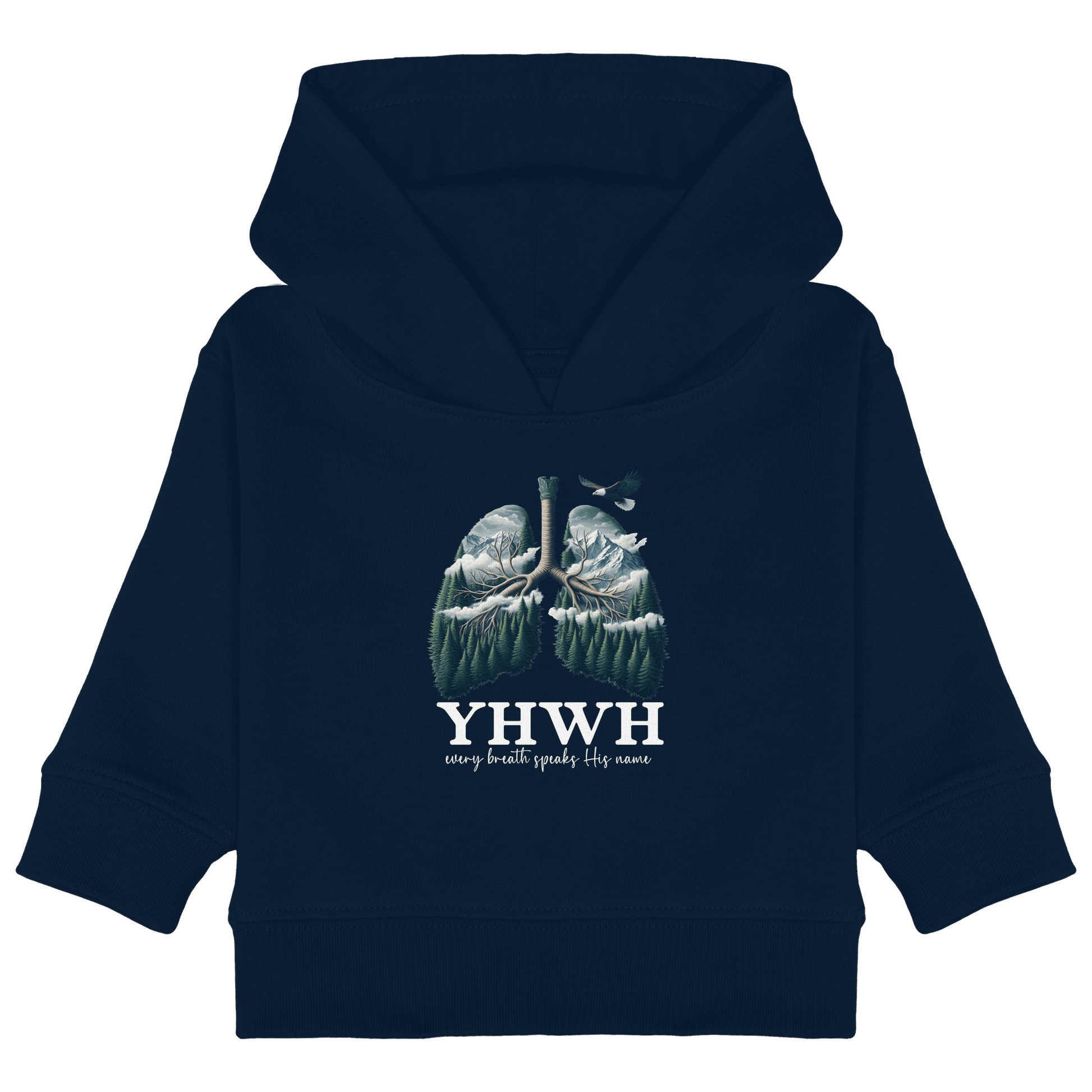 YHWH – Every Breath Speaks His Name | Atem des Lebens | Christliches Design - Baby Organic Hoodie