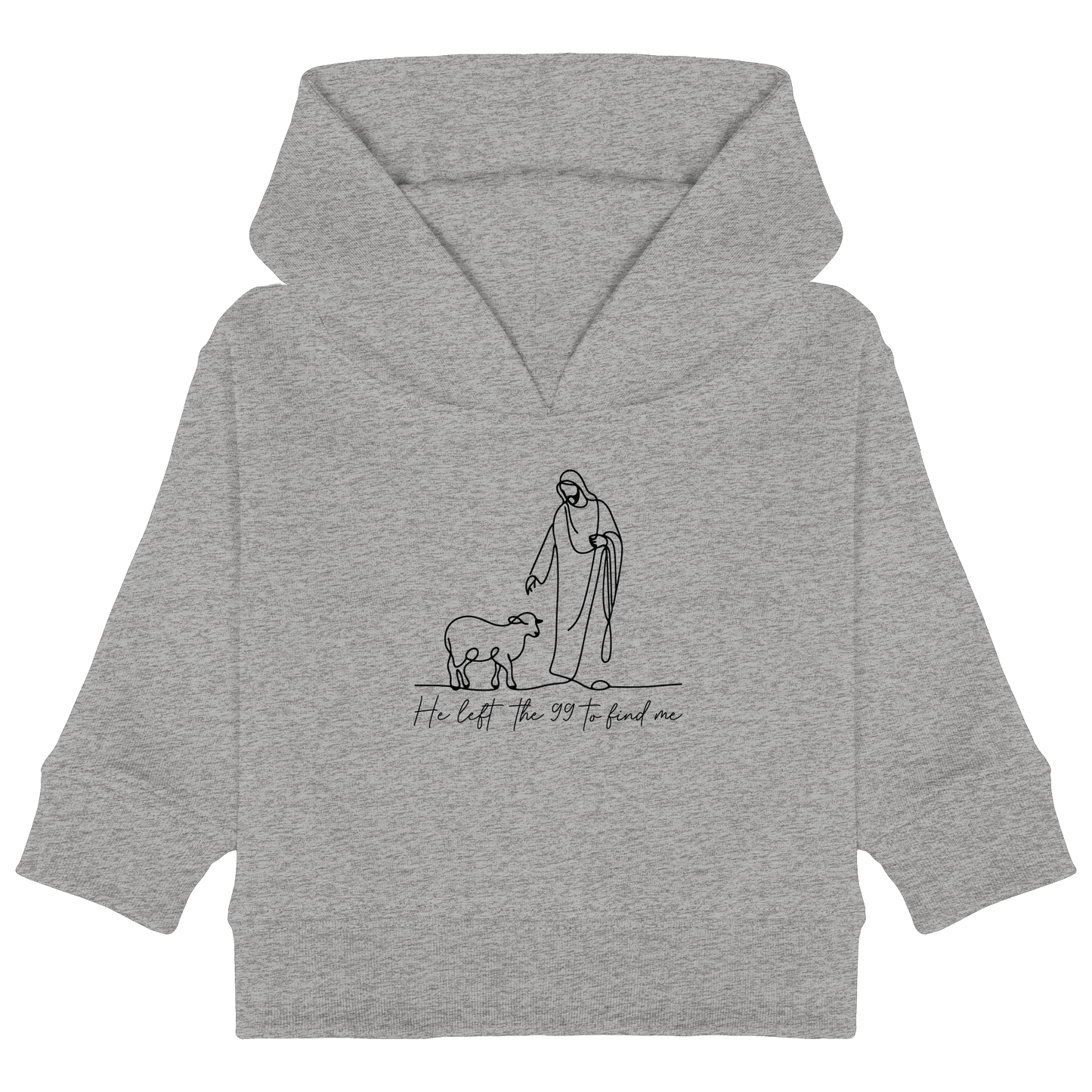 He Left the 99 to Find Me – Kraftvolle Botschaft in minimalistischem Design | Christliche Kleidung - Baby Organic Hoodie