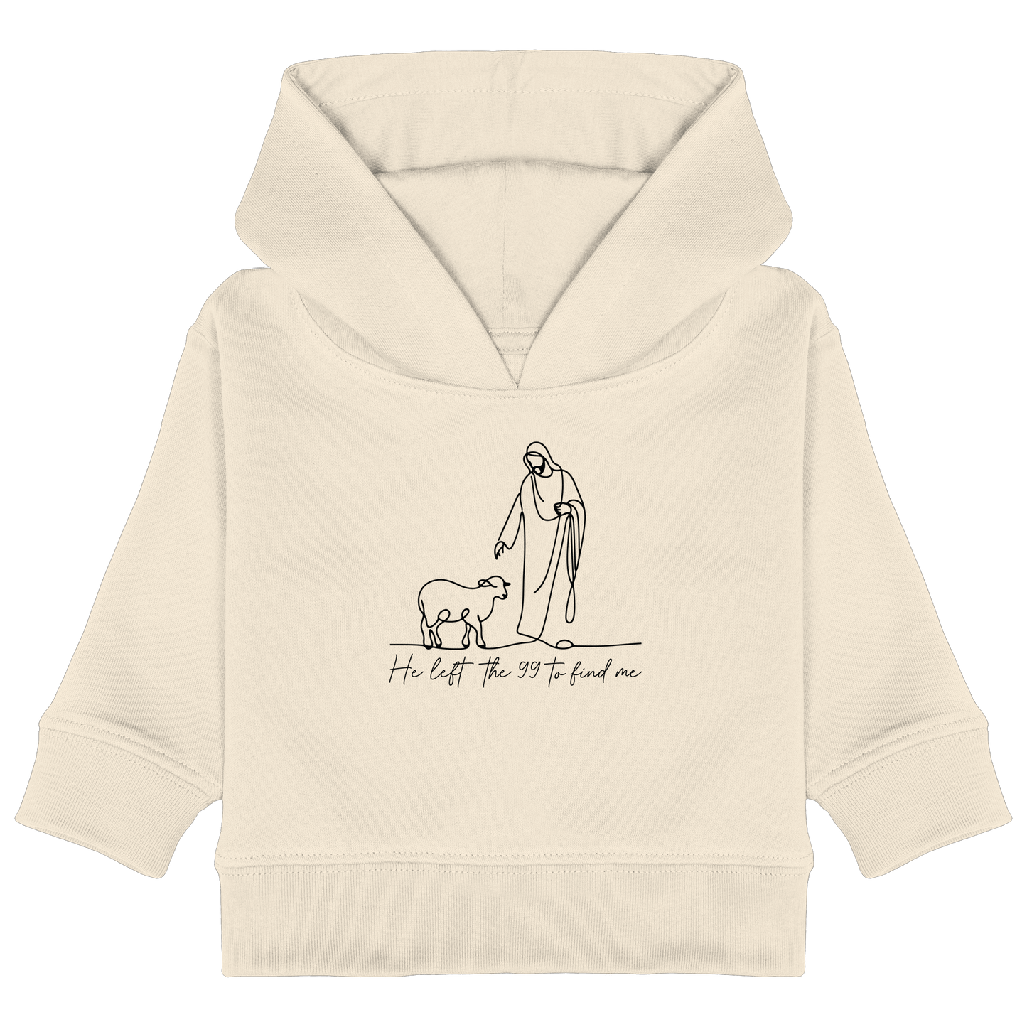 He Left the 99 to Find Me – Kraftvolle Botschaft in minimalistischem Design | Christliche Kleidung - Baby Organic Hoodie