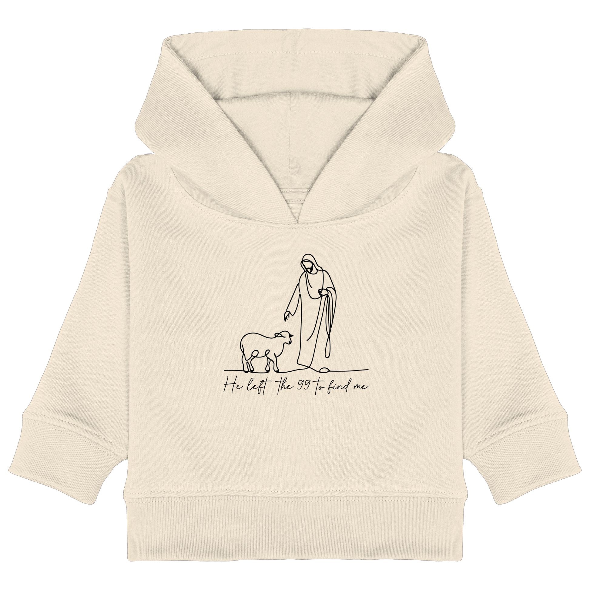 He Left the 99 to Find Me – Kraftvolle Botschaft in minimalistischem Design | Christliche Kleidung - Baby Organic Hoodie