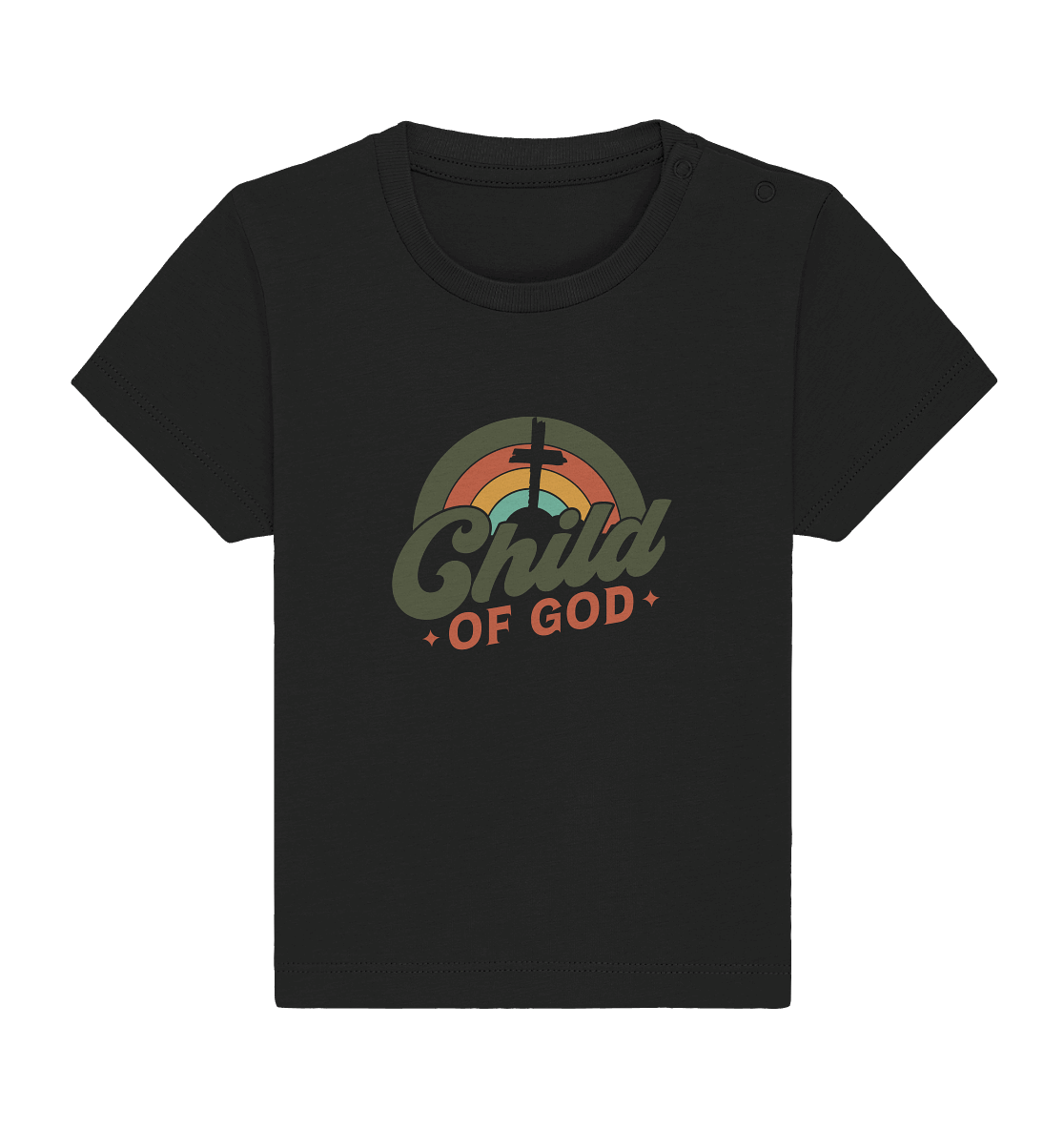 "Kind Gottes" im Retro-Look - Baby Organic Shirt