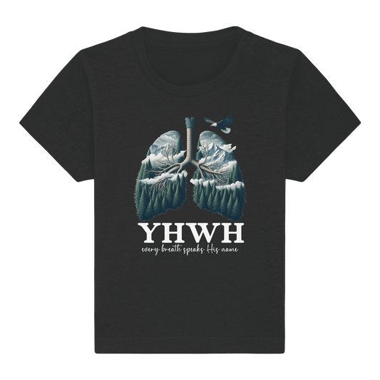 YHWH – Every Breath Speaks His Name | Atem des Lebens | Christliches Design - Baby Organic Shirt