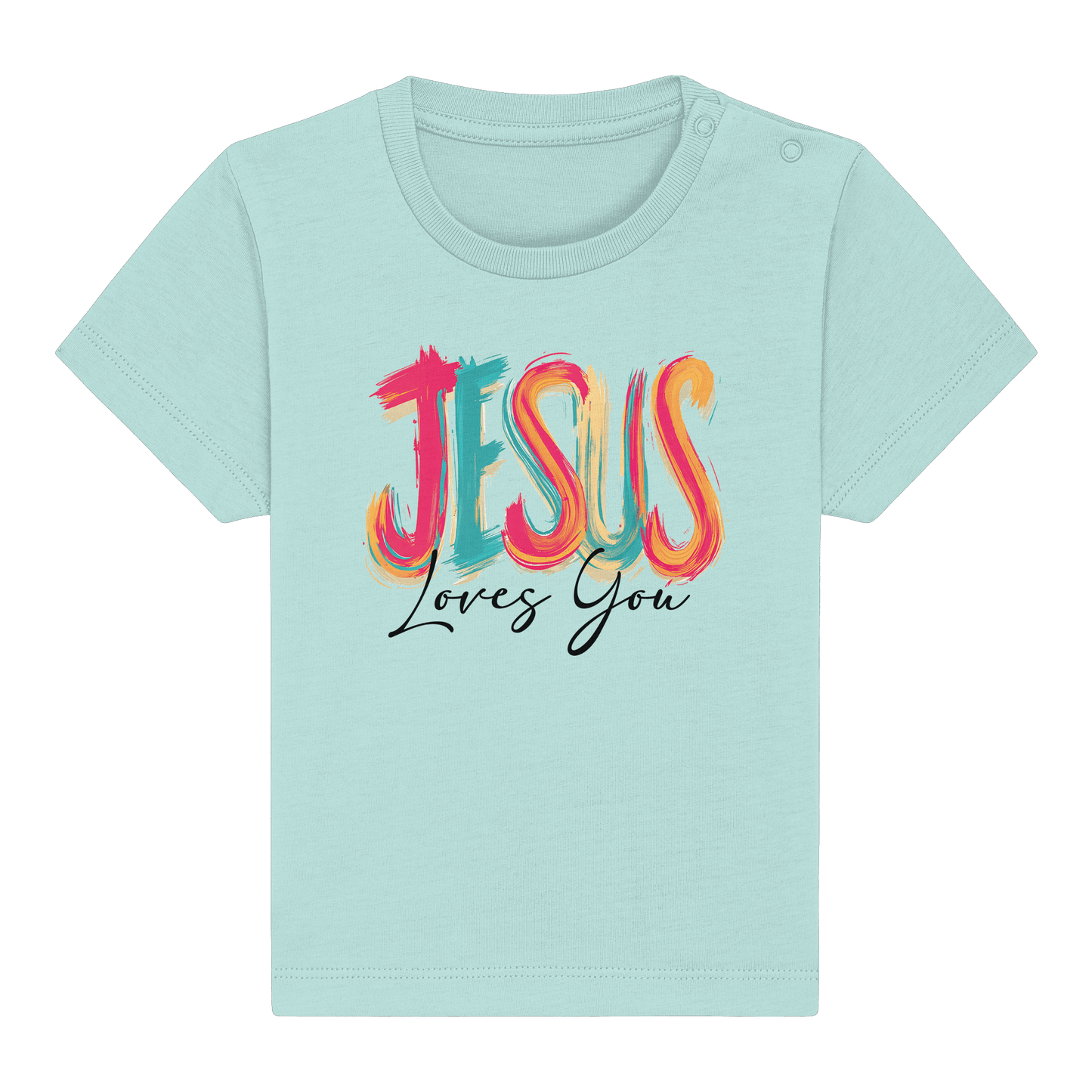 Jesus Loves You – Buntes Design voller Hoffnung und Liebe | Christliches Design - Baby Organic Shirt