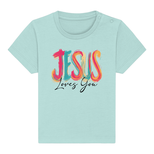 Jesus Loves You – Buntes Design voller Hoffnung und Liebe | Christliches Design - Baby Organic Shirt