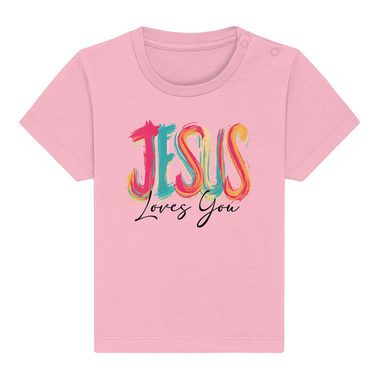 Jesus Loves You – Buntes Design voller Hoffnung und Liebe | Christliches Design - Baby Organic Shirt