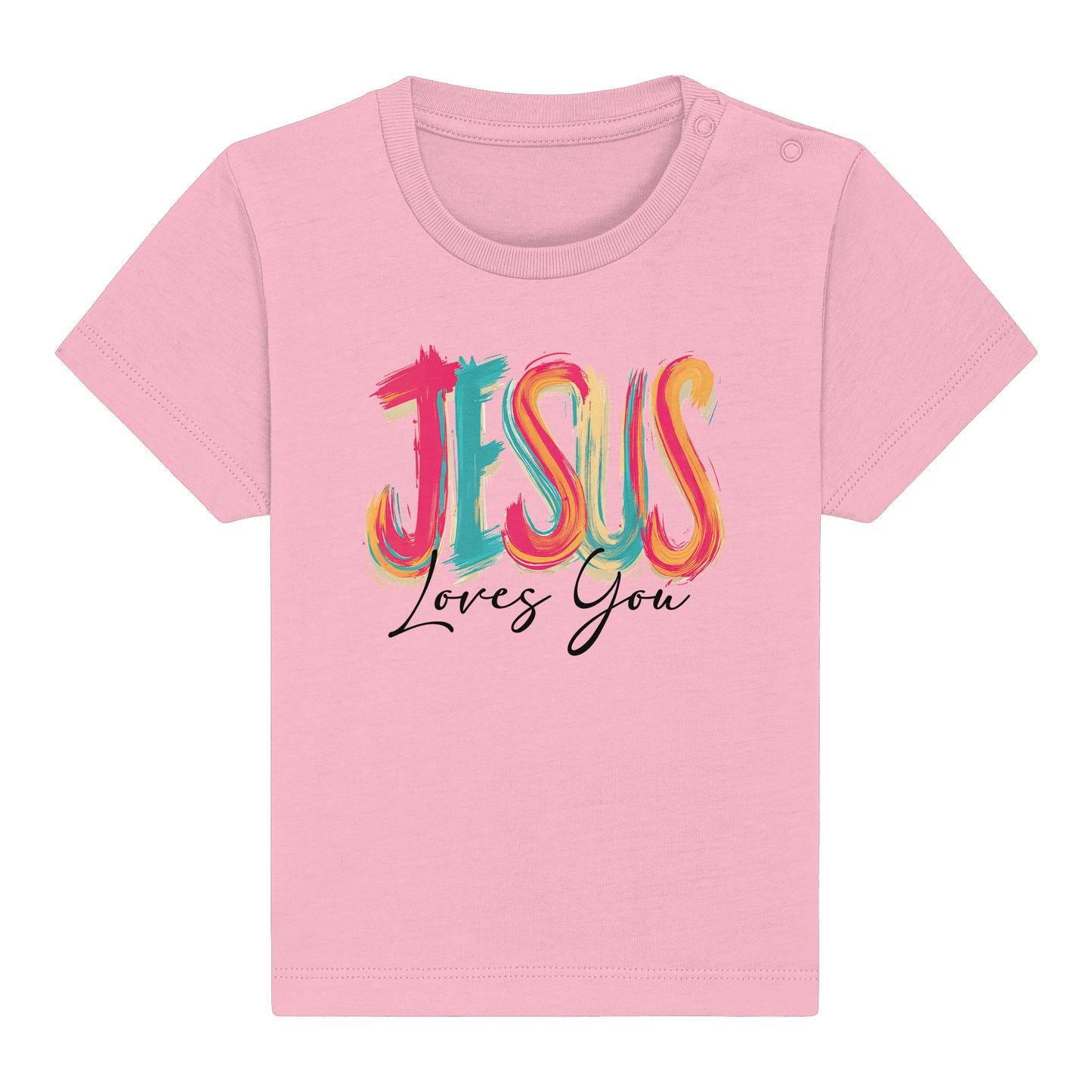 Jesus Loves You – Buntes Design voller Hoffnung und Liebe | Christliches Design - Baby Organic Shirt