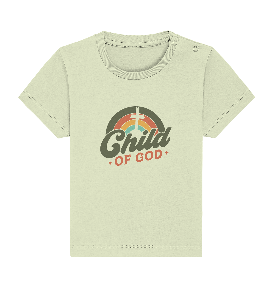 "Kind Gottes" im Retro-Look - Baby Organic Shirt