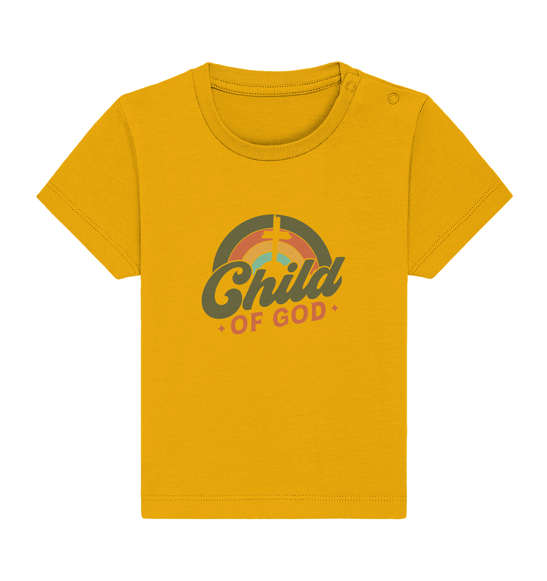 "Kind Gottes" im Retro-Look - Baby Organic Shirt