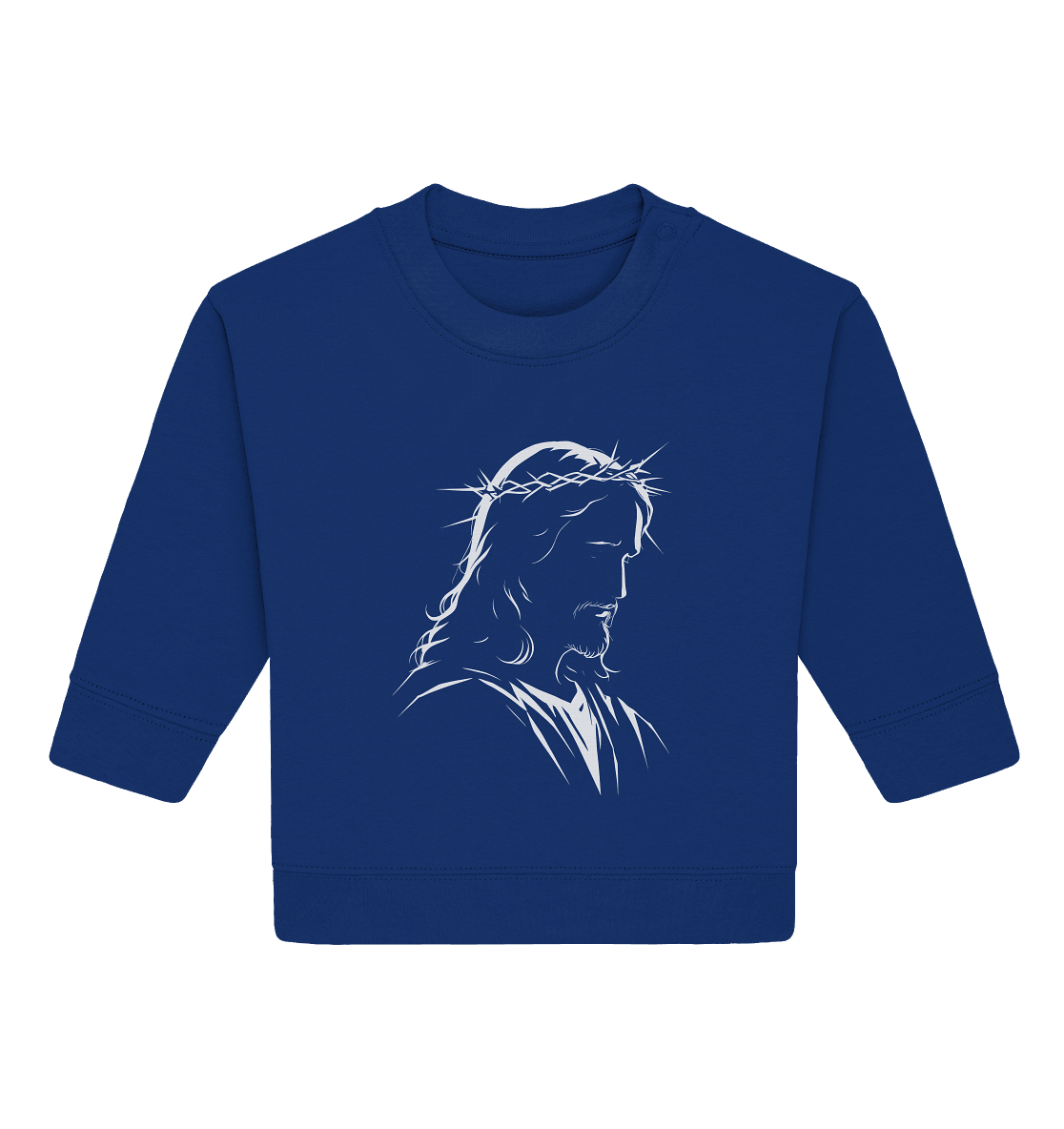 Der Blick des Erlösers – Jesus-Silhouette im Konturdesign | Christliche Kleidung - Baby Organic Sweatshirt