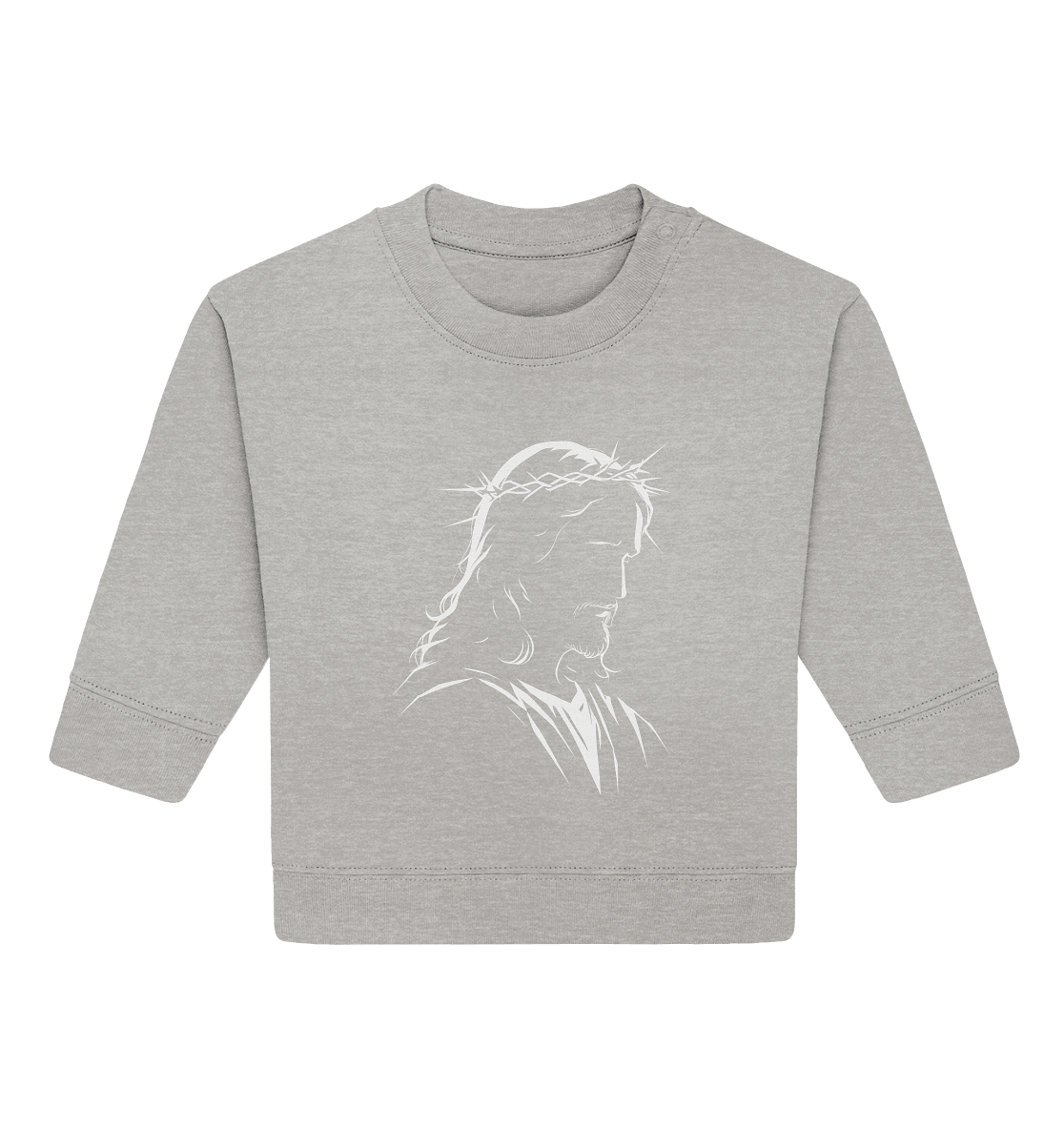 Der Blick des Erlösers – Jesus-Silhouette im Konturdesign | Christliche Kleidung - Baby Organic Sweatshirt