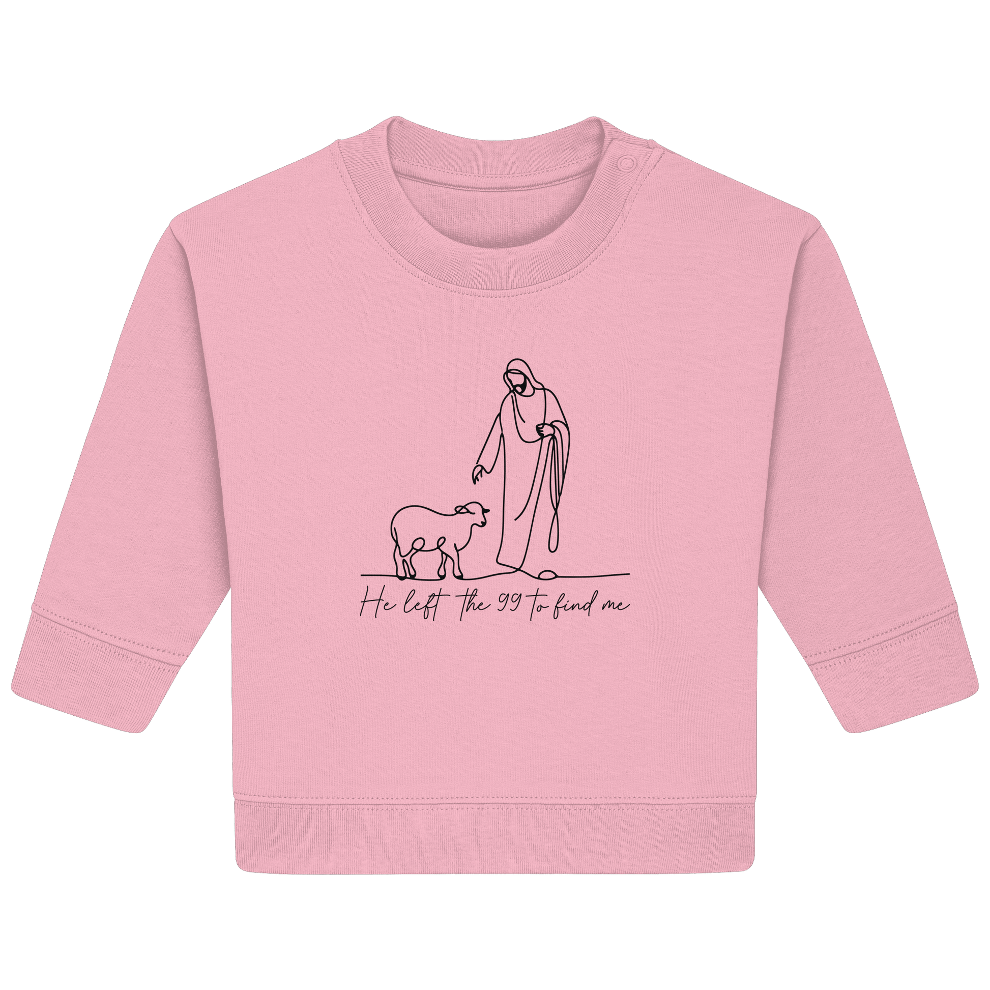 He Left the 99 to Find Me – Kraftvolle Botschaft in minimalistischem Design | Christliche Kleidung - Baby Organic Sweatshirt