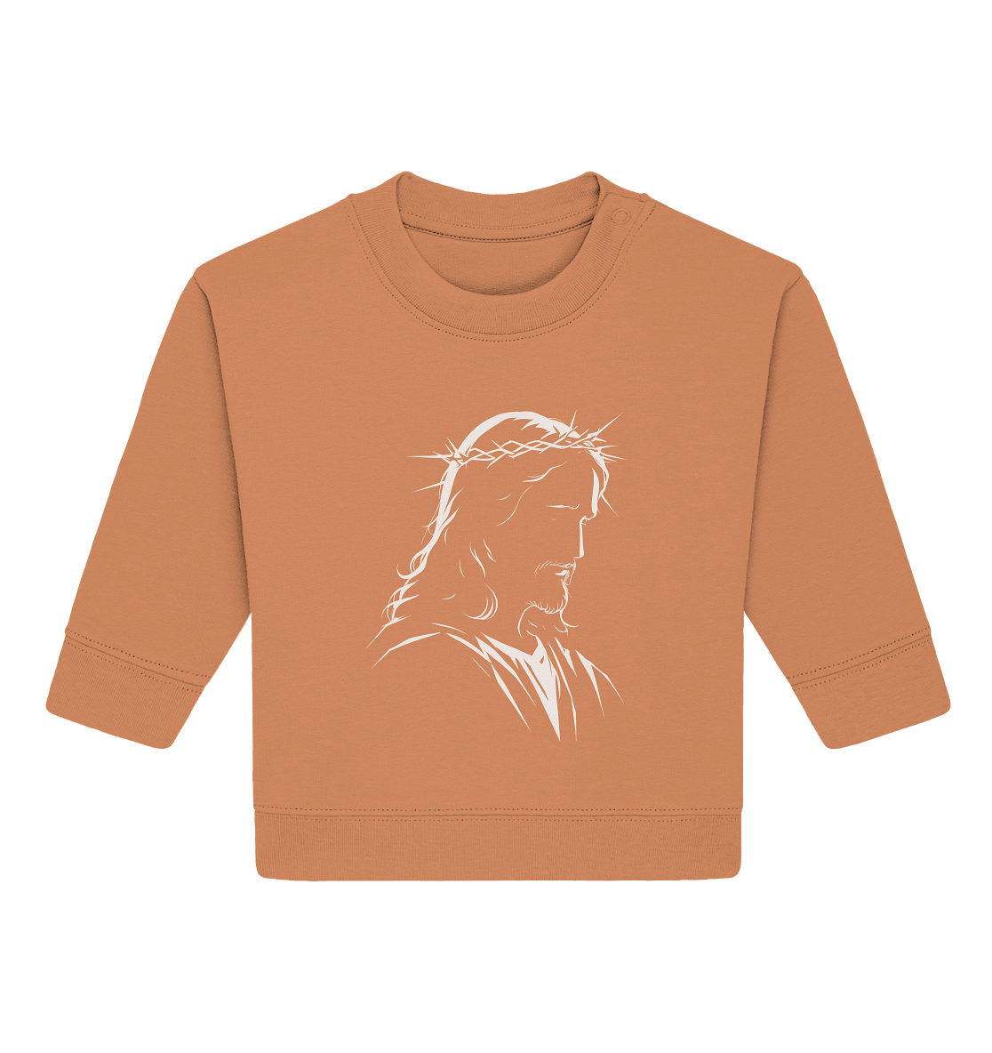 Der Blick des Erlösers – Jesus-Silhouette im Konturdesign | Christliche Kleidung - Baby Organic Sweatshirt