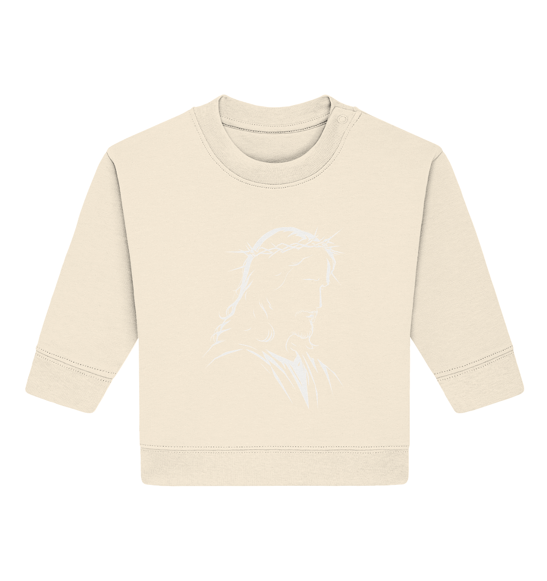 Der Blick des Erlösers – Jesus-Silhouette im Konturdesign | Christliche Kleidung - Baby Organic Sweatshirt