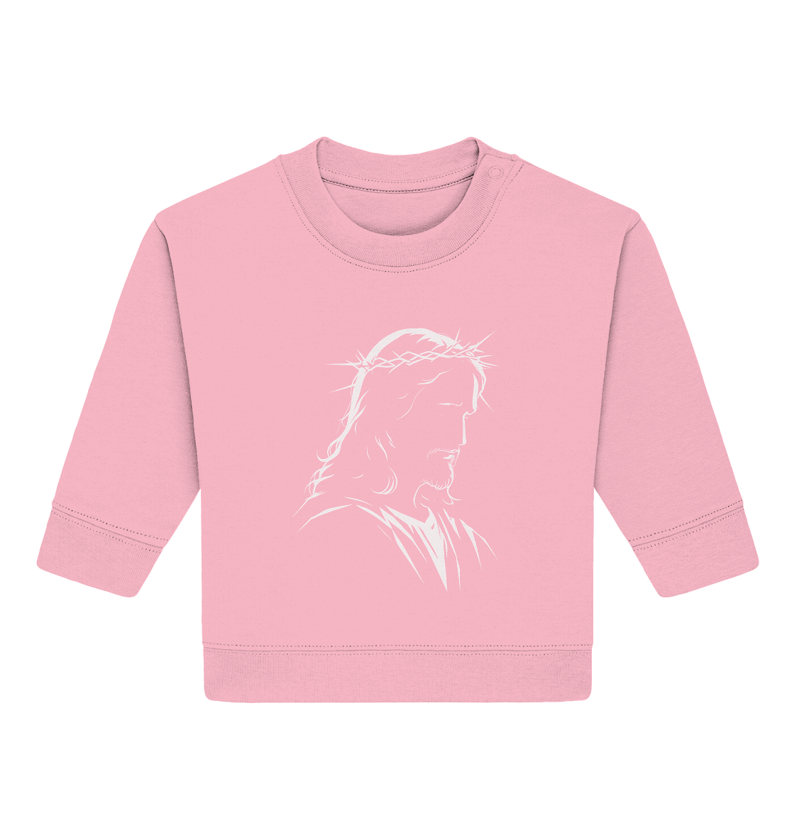 Der Blick des Erlösers – Jesus-Silhouette im Konturdesign | Christliche Kleidung - Baby Organic Sweatshirt