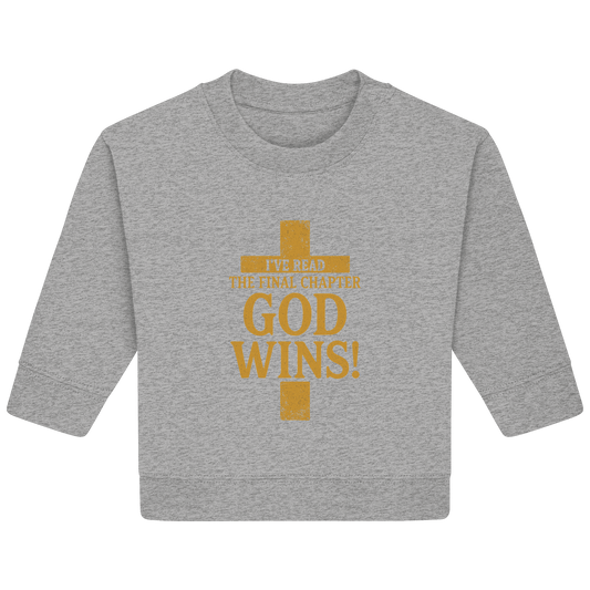 GOD WINS – Das Ende steht fest | Christliche Kleidung & Geschenke im Kreuz-Design - Baby Organic Sweatshirt