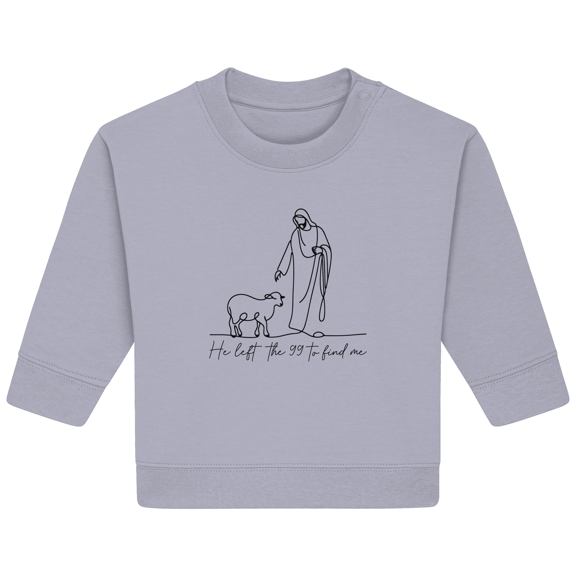 He Left the 99 to Find Me – Kraftvolle Botschaft in minimalistischem Design | Christliche Kleidung - Baby Organic Sweatshirt