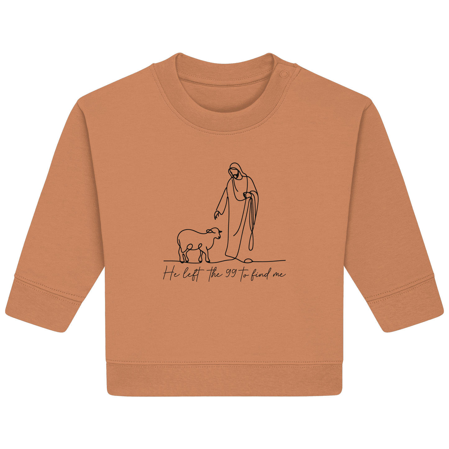 He Left the 99 to Find Me – Kraftvolle Botschaft in minimalistischem Design | Christliche Kleidung - Baby Organic Sweatshirt