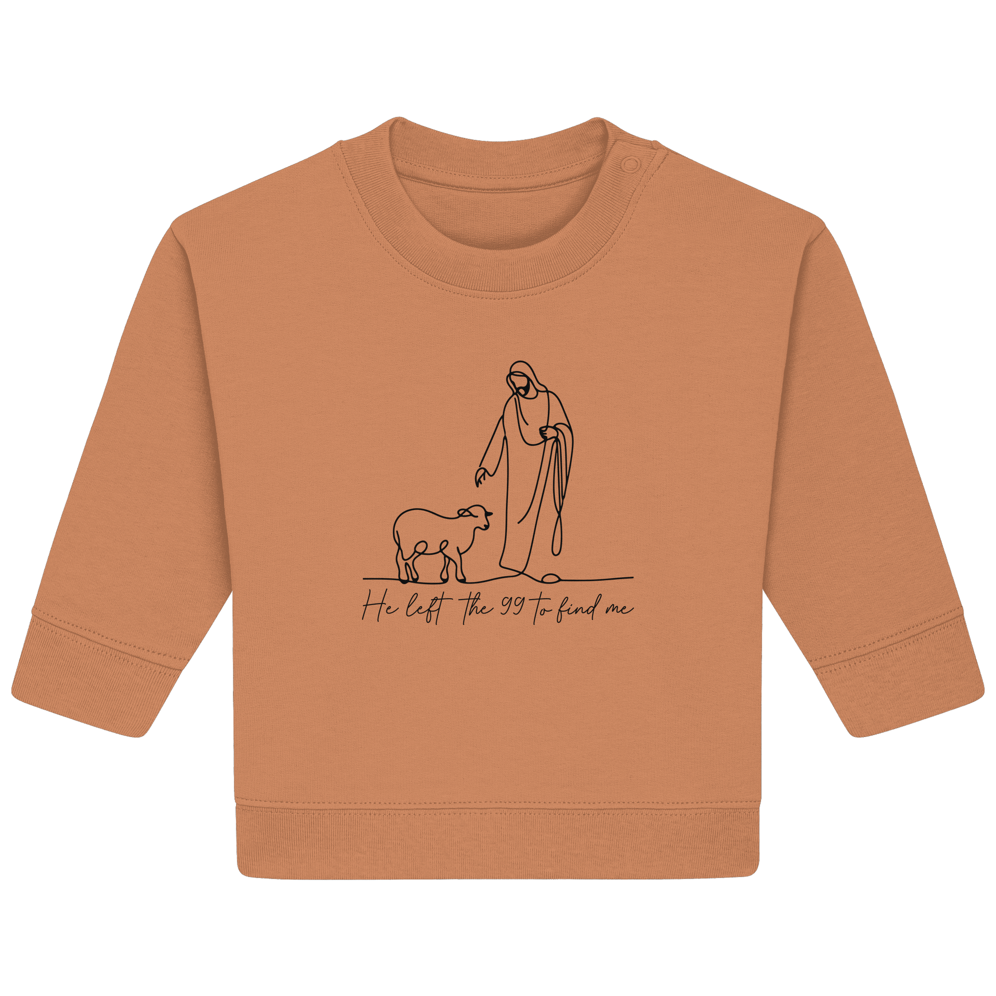 He Left the 99 to Find Me – Kraftvolle Botschaft in minimalistischem Design | Christliche Kleidung - Baby Organic Sweatshirt