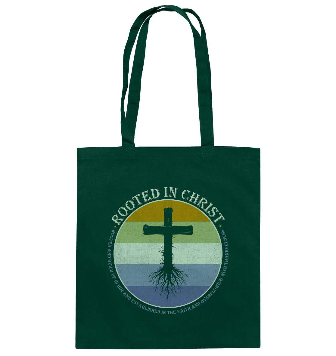 Verwurzelt in Christus | Christliche Kleidung - Baumwolltasche