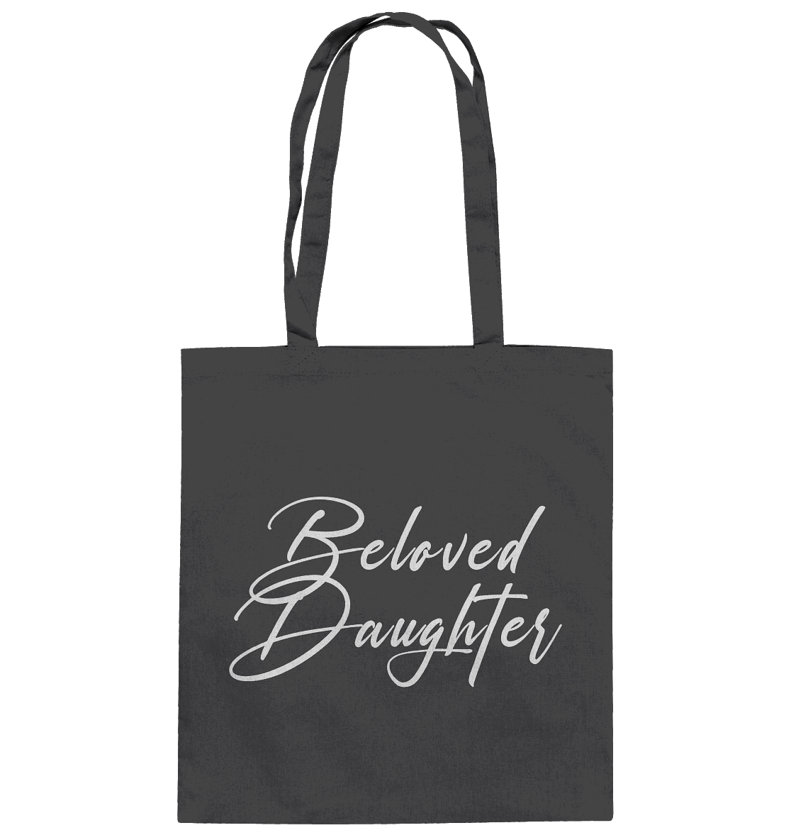 Beloved Daughter – Geliebte Tochter Gottes - Baumwolltasche - GfoitMa - Graphite Grey / ca. 38x42