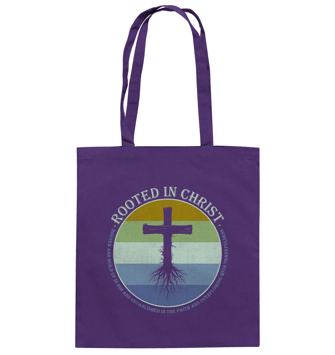 Verwurzelt in Christus | Christliche Kleidung - Baumwolltasche