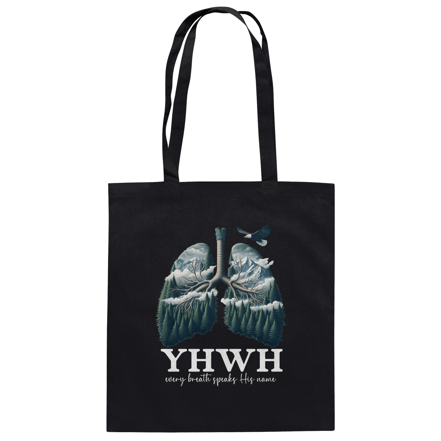 YHWH – Every Breath Speaks His Name | Atem des Lebens | Christliches Design - Baumwolltasche