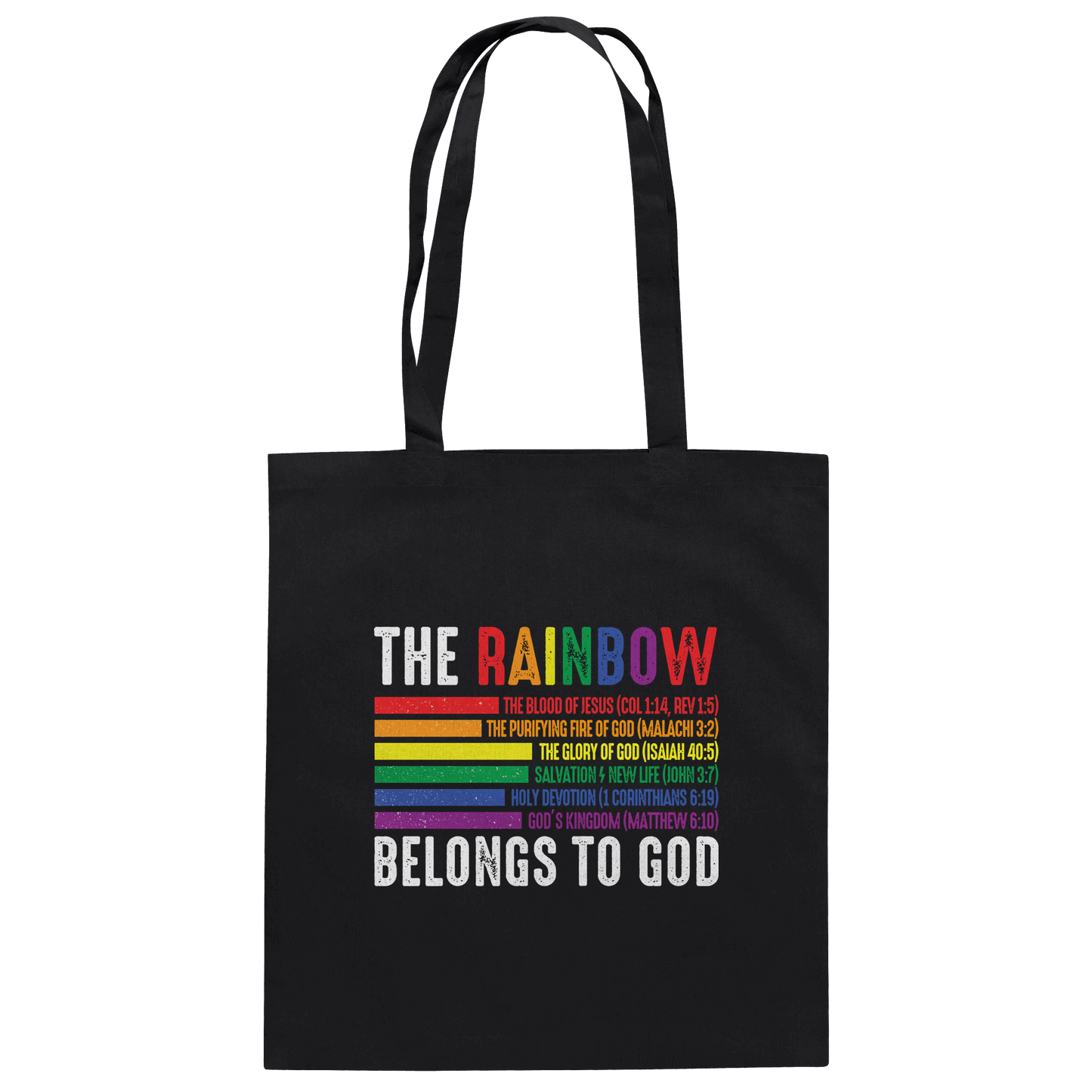The Rainbow Belongs To God – Zeichen des Bundes und der Liebe - Baumwolltasche
