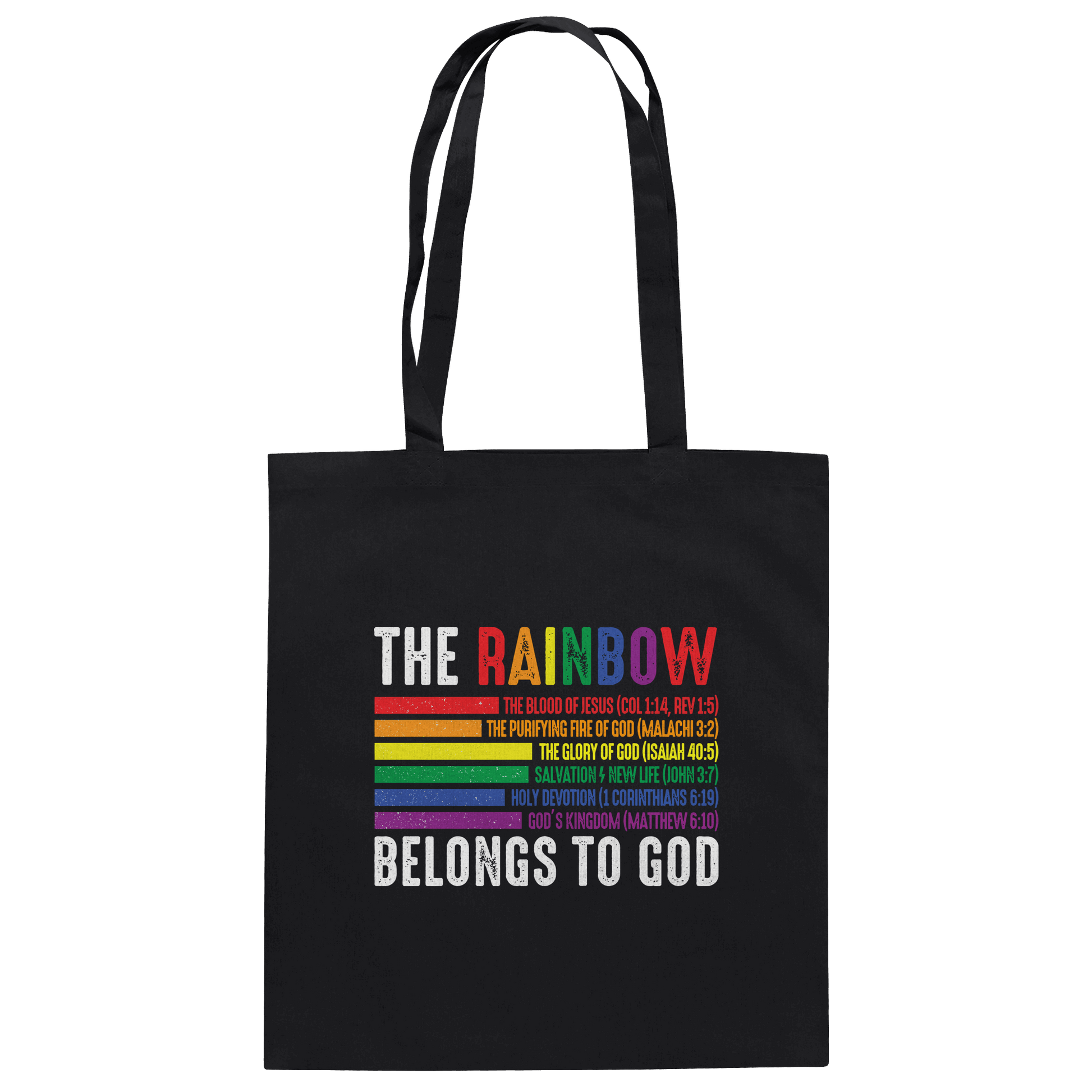 The Rainbow Belongs To God – Zeichen des Bundes und der Liebe - Baumwolltasche