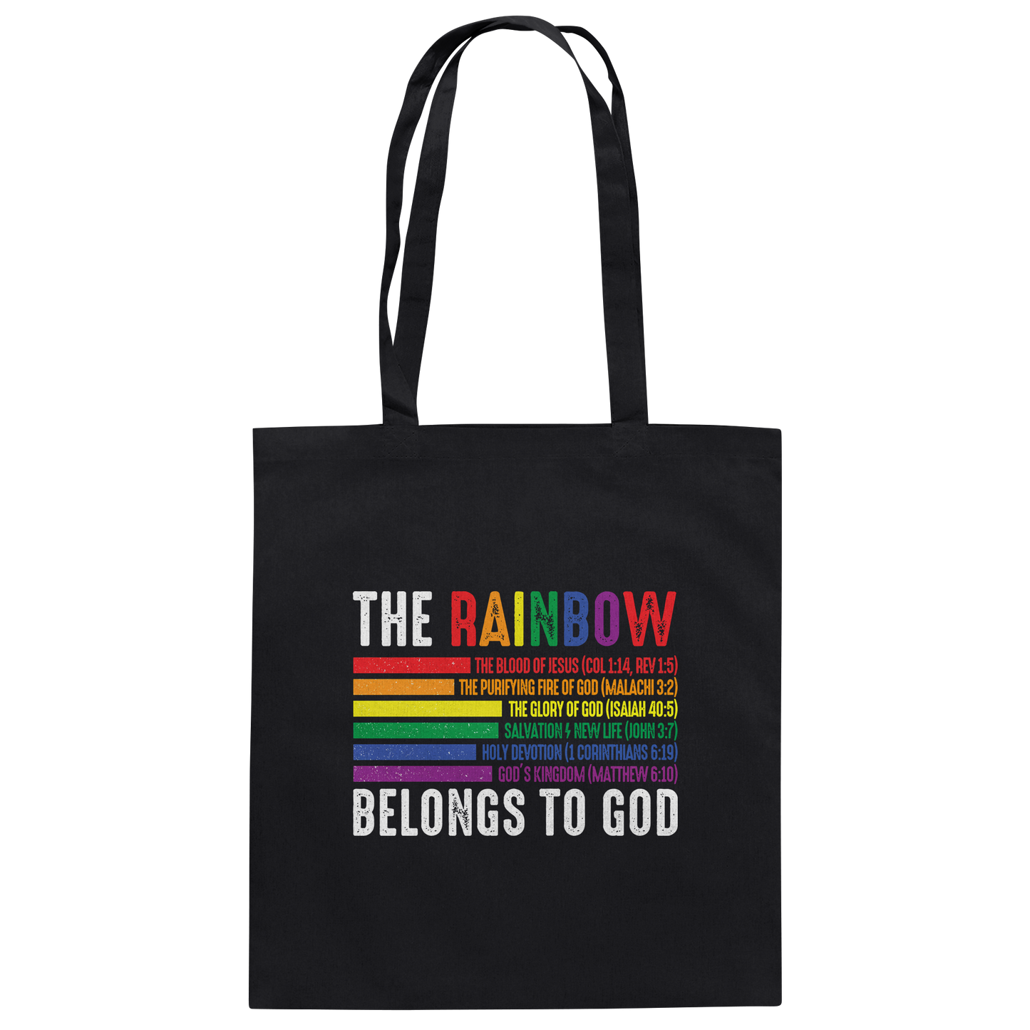 The Rainbow Belongs To God – Zeichen des Bundes und der Liebe - Baumwolltasche