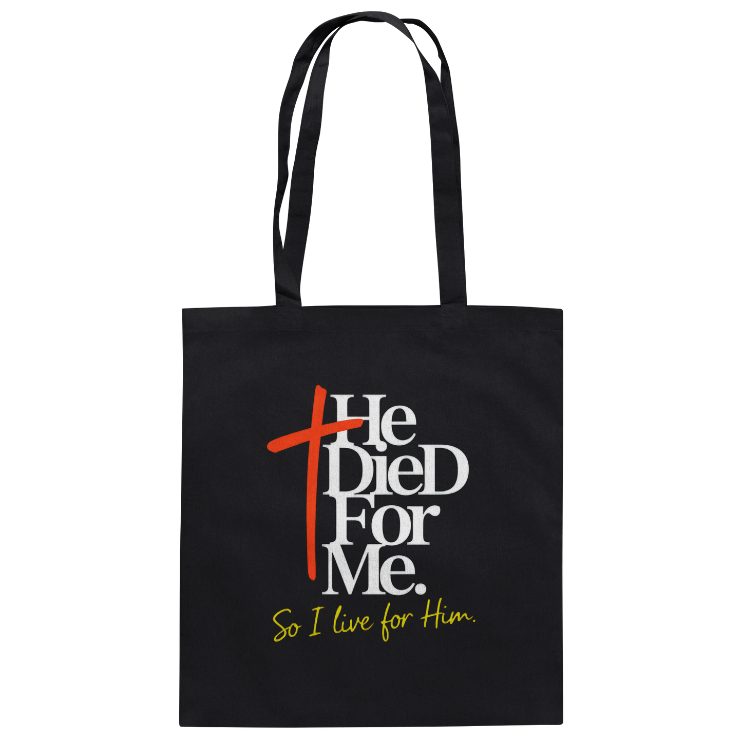 He Died for Me – Christliches Design mit Statement - Baumwolltasche