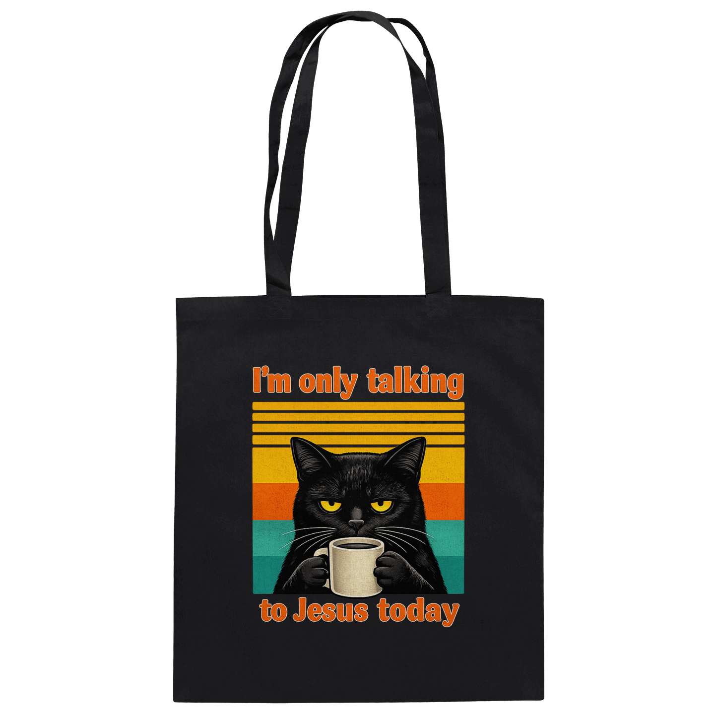 I’m Only Talking to Jesus Today – Grumpy Cat Coffee | Christliches Fun Design - Baumwolltasche