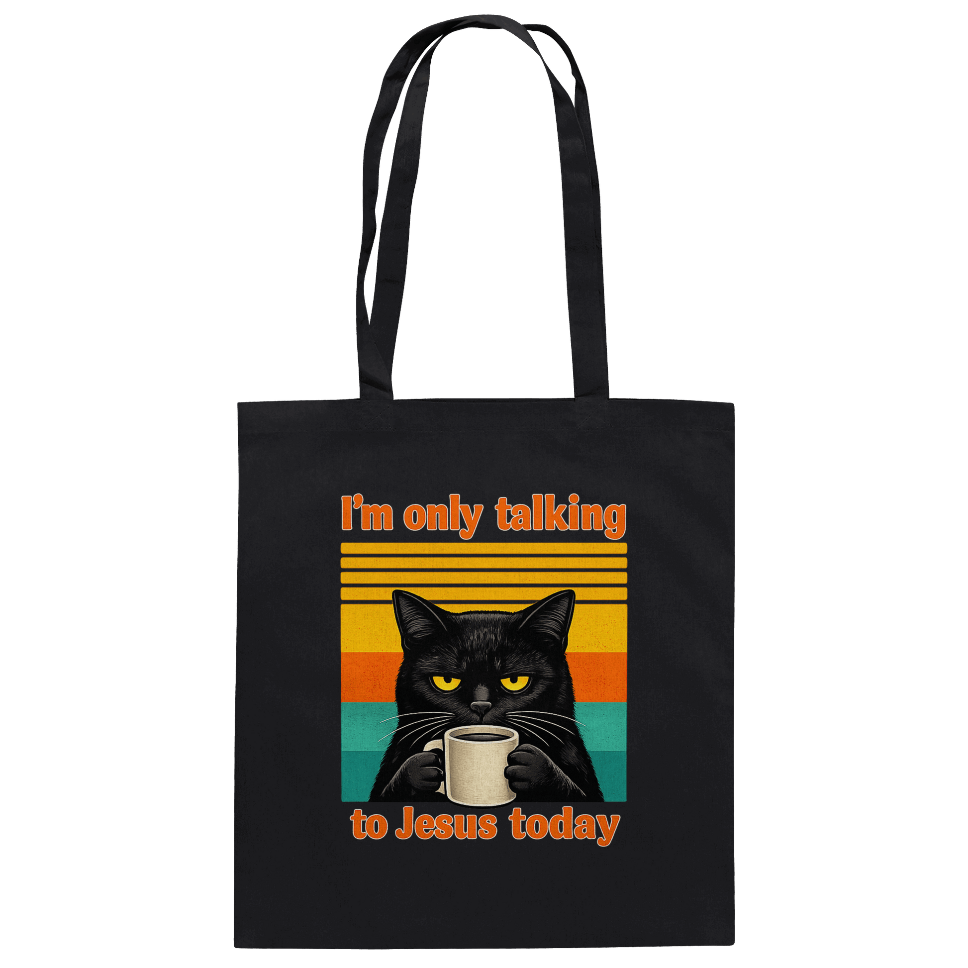 I’m Only Talking to Jesus Today – Grumpy Cat Coffee | Christliches Fun Design - Baumwolltasche