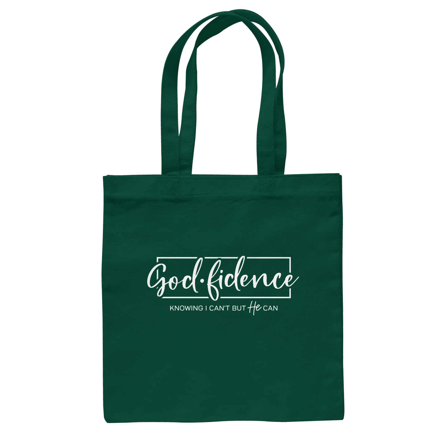 God.fidence – Knowing I can’t but He can | Christliche Kleidung  - Baumwolltasche