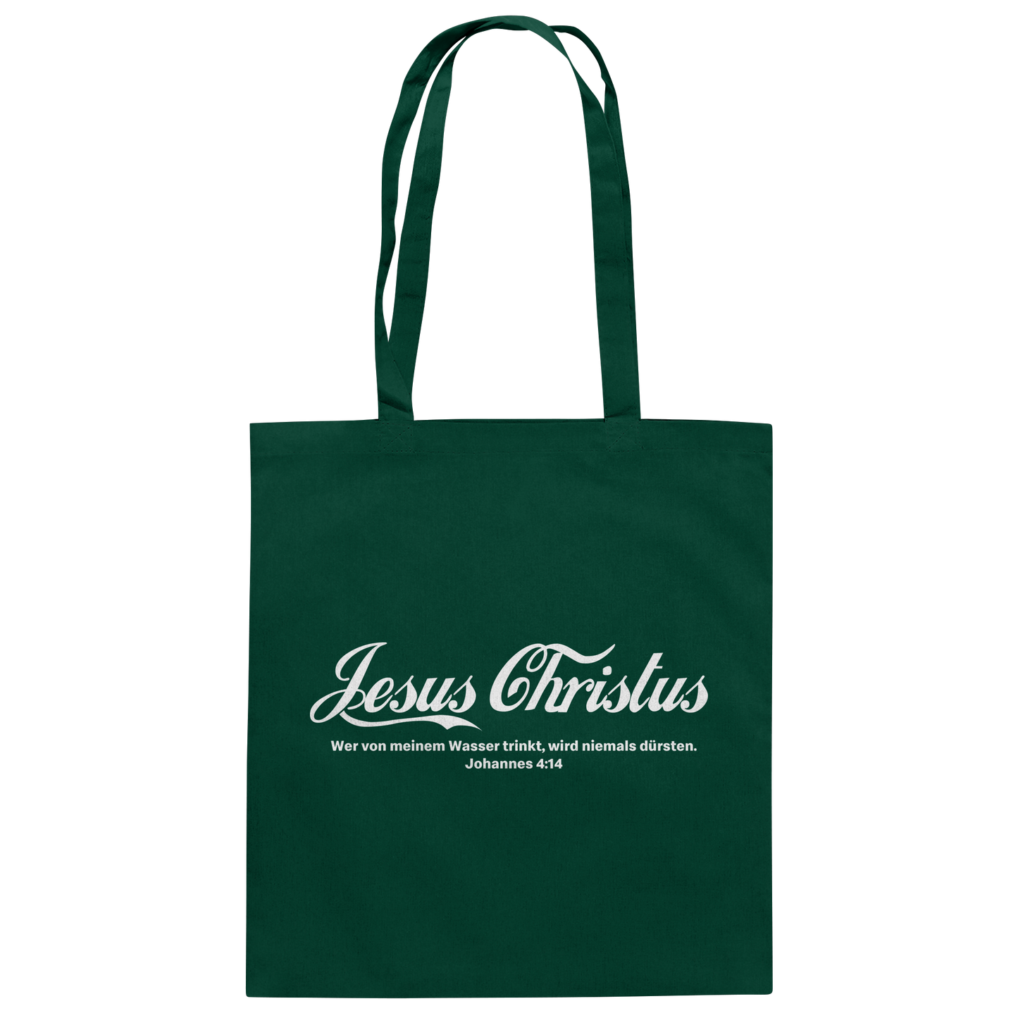 Jesus Christus – Johannes 4,14 | Christliches Statement Design „Lebendiges Wasser“ - Baumwolltasche