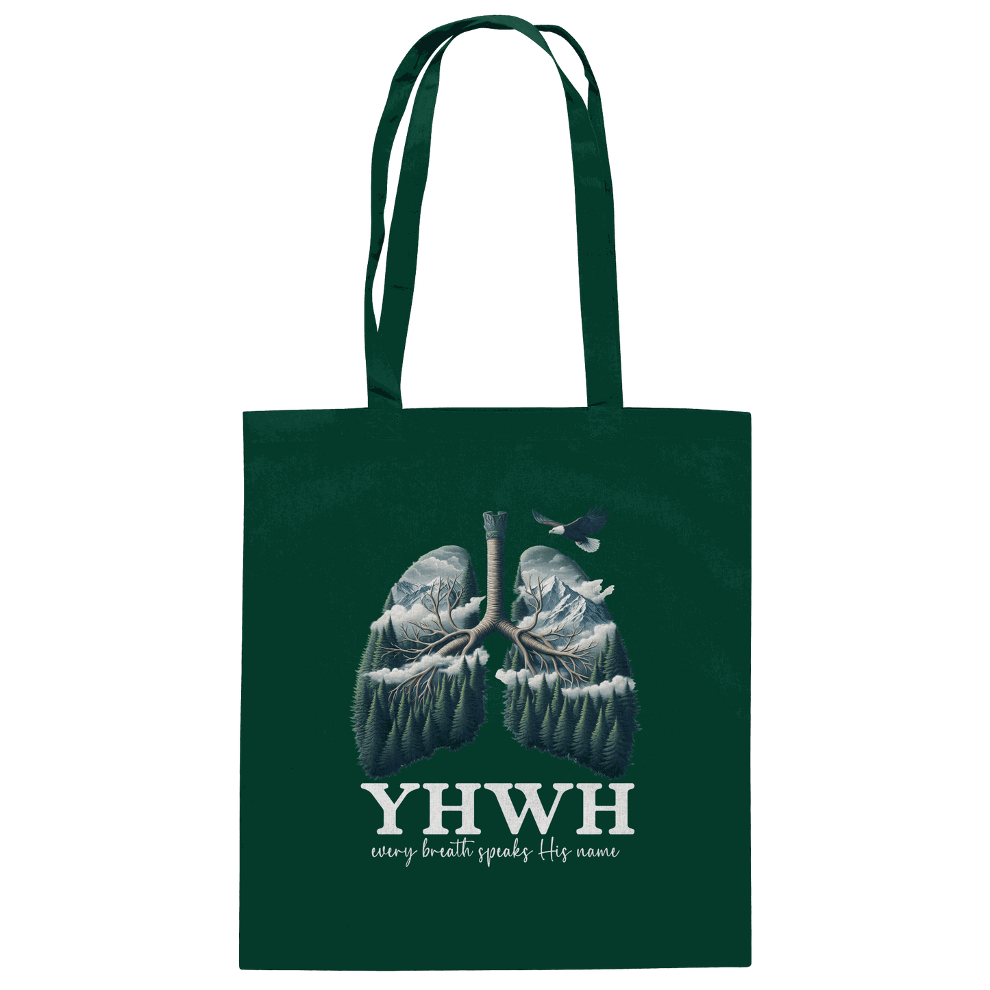 YHWH – Every Breath Speaks His Name | Atem des Lebens | Christliches Design - Baumwolltasche