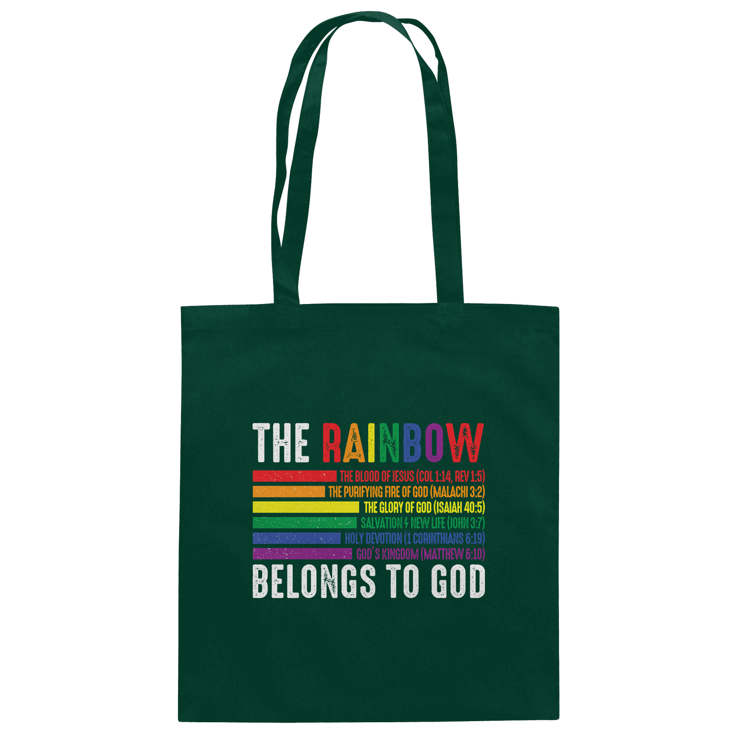 The Rainbow Belongs To God – Zeichen des Bundes und der Liebe - Baumwolltasche